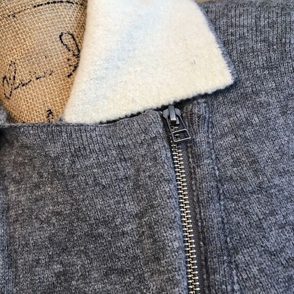 New Anthropologie Moto Contrast Sweater Jacket Small #128 - Picture 6 of 6